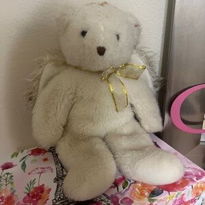 2001 Ty plush Teddy Bear 14" White Angel  stuffed animal toy